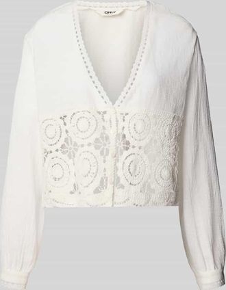 Only Boxy Fit Tunika mit H&auml;kel Details Modell NADIA in Offwhite, Gr&ouml;&szlig;e XL