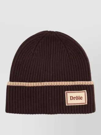 Dr&ocirc;le de Monsieur wool cap folded brim ribbed texture