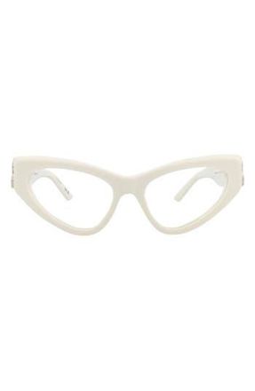 Balenciaga 54mm Cat Eye Optical Glasses in White White Transparent at Nordstrom Rack