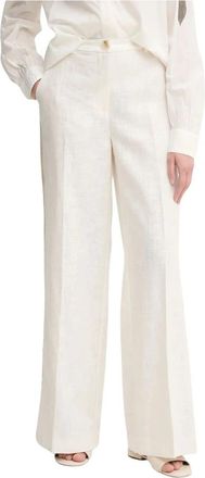 Mos Mosh Wijde broek - Dames - Wijde Broeken - Beige - M - Katoen - Broeken