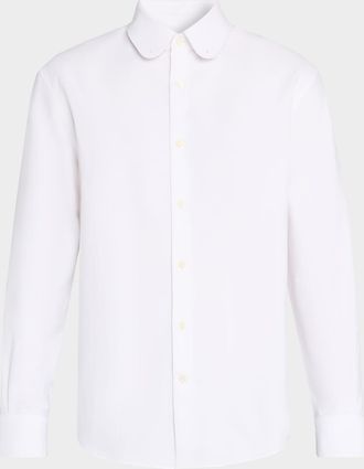 Loro Piana Mens Elia Cotton Round-Collar Sport Shirt
