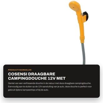 OEM Dailygoods - Ducha Port&aacute;til De Camping De 12 V Con Manguera Y Gancho Para Uso En Exteriores