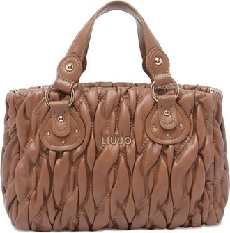 Liu Jo logo-detail quilted tote bag - Brown