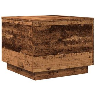 vidaXL Vidaxl - Coffee Table with led Lights Old Wood 50x50x40 cm