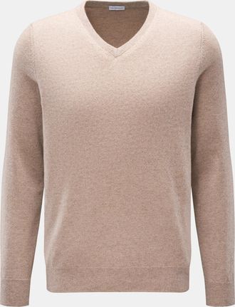 Braun Hamburg Men - Cashmere V-neck jumper beige