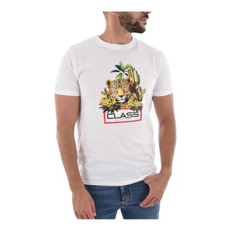 Cavalli TShirt 100% katoen met grote logo-print - Heren - Tops - Wit - Maat: M Katoen