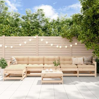 vidaXL Juego De Muebles De Jard&iacute;n 7 Piezas Madera Maciza De Pino Vidaxl