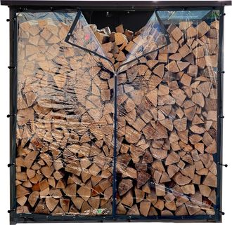 Quick Star Wetterschutz Einzeln Front / R&uuml;ckwand F&uuml;r Kaminholzregal, Transparent