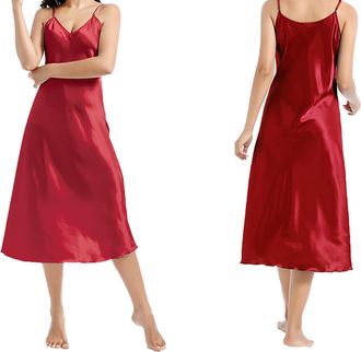 Generic Santa Dress Sexy Lingerie Nighties Sexy 2025 Gifts Womens Nightgown Dress Sleepwear Sexy V Neck Negligee Lingerie Long Nightwear Yours Nightdress (Wat