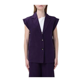 Liu Jo Vests, female, Purple, Size: XL Gilet in misto lino