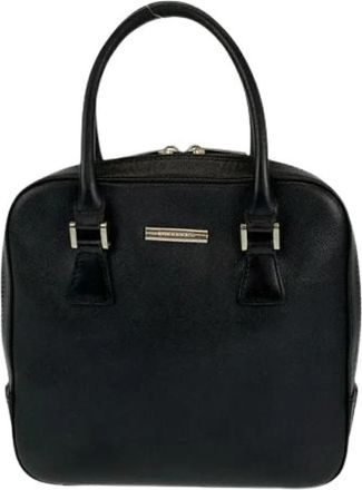 Burberry Pre-owned Leren Handbag Tote Zwart - Dames - Vintage Handtas - Zwart - ONE Size - Leer - Vintage