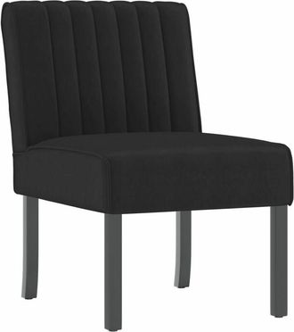 vidaXL Silla tapizada de terciopelo negro Vidaxl