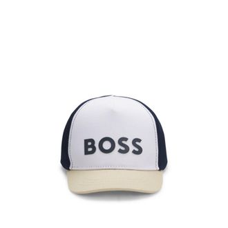 BOSS Kids logo-print cap with colour-blocking