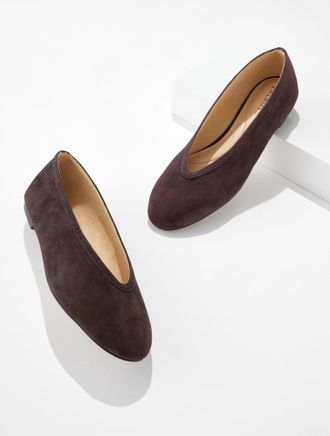 Talbots Vera Suede Ballet Flats - Dark Chocolate - 8 1/2 M Talbots