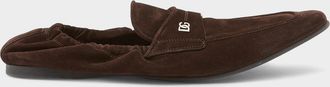Dolce & Gabbana Men & apos;s Suede DG-Logo Elastic Penny Loafers