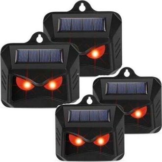 OEM Repelente Solar Contra Animales Salvajes Como Mapaches, Ciervos, Zorros, Jabal&iacute;es, Etc. - 4 Repelentes Eficaces Con Luz Led Roja