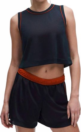 lululemon Double Layered Mesh Reversible Tank In True Navy / Autumn Rust