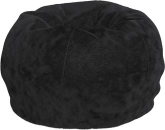 Flash Furniture Dillon Small Black Furry Refillable Bean Bag Chair for Kids and Teens