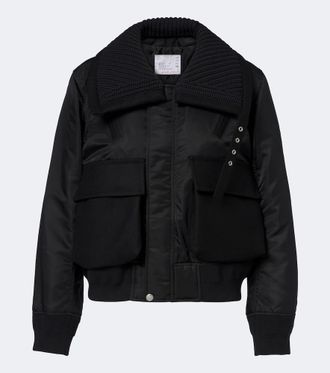 sacai Wool-trimmed blouson jacket