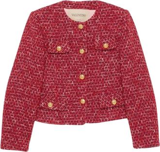 Valentino Mossi Everyday Tweed Jas - Dames - Blazers - Rood - XS - Tweed - Jassen