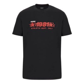 Guess T-Shirts, male, Black, Size: XS Regular-fit logo T-shirt