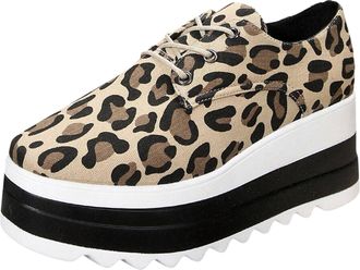 Generic Women Platform Casual Sneakers Thick Sole Lace Up Round Toe Elevated Comfort Footwear for Everyday Wear (Khaki, 6.5)