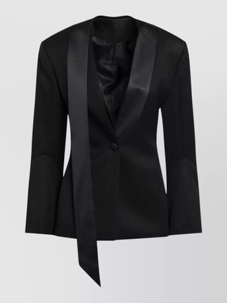 The Attico long sleeve jacket tailored fit satin lapel