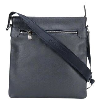 Louis Vuitton Pre-owned Cross Body Bags, male, Blue, Size: ONE SIZE Pre-owned Taiga Leather Shoulder Bag