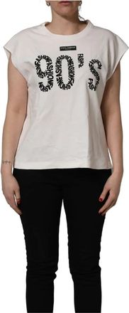 Dolce & Gabbana Graphic Sleeveless Tank Top - Dames - T-shirts - Wit - L - Katoen - Tops