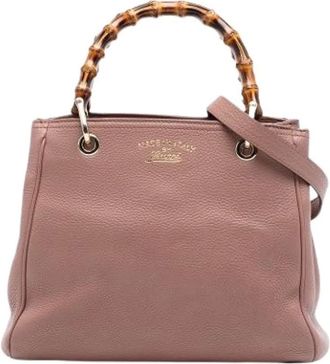 Gucci Pre-owned Handbags, female, Brown, Size: ONE SIZE Pre-owned Bamboo Shopper Satchel