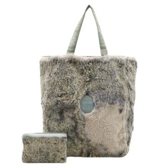 Chanel Pre-owned Tote Bags, female, Gray, Size: ONE SIZE Pre-owned Suede chanel-bags