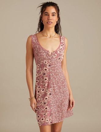 Lucky Brand Womens Femme Print Mix Mini Dress