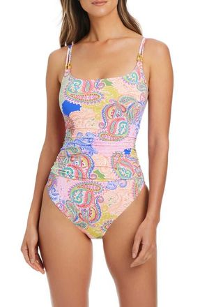 Bleu Rod Beattie Paisley One-Piece Swimsuit in Pink Multi at Nordstrom, Size 10