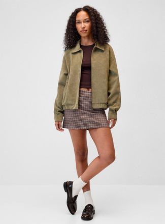 Twik Womens Oversized suede-finish jacket