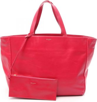 Saint Laurent Pink Leather Handbag Tote Bag (Pre-Owned)