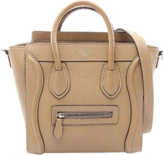 Celine Pre-owned Luggage Nano 2way Bag - Dames - Vintage Handtas - Beige - ONE Size - Leer - Vintage