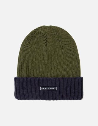 Sealskinz Mens Sealskinz Bacton Waterproof Cold Weather Roll Cuff Beanie - Tan - Size: S/M