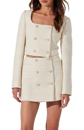 ASTR the Label Rosario Wool Blend Tweed Jacket in Cream at Nordstrom Rack, Size Medium