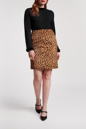 Frances Valentine Blaine Skirt Cheetah Faux Fur in Brown/multi at Nordstrom, Size 4