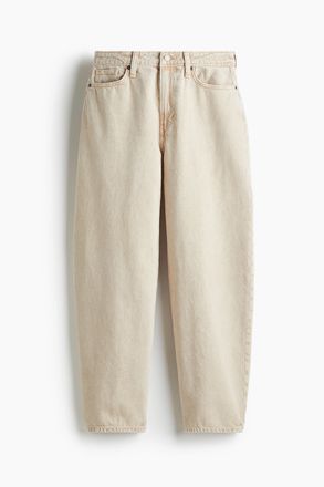 H&M Barrel High Jeans - Hellbeige