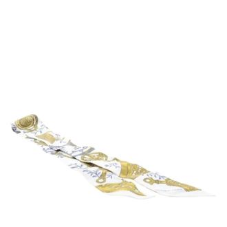 Herm&egrave;s Pre-owned Scarves, female, White, Size: ONE SIZE Pre-owned Etriers Remix Twilly Scarf