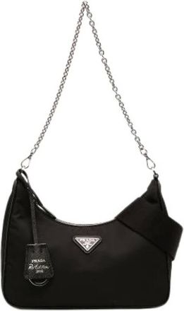 Prada Pre-owned Mini Bags, female, Black, Size: ONE SIZE Pre-owned Re-Edition 2005 Satchel
