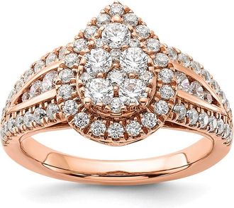 Diamond2Deal 14k Rose Gold Lab Grown Diamond Engagement Ring 1.3Ct Clarity- VS Color- G-H