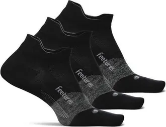 Feetures Elite Ultra Light Cushion Ankle Socks Sport Sock with Targeted Compression in Charcoal at Nordstrom, Size X-Large