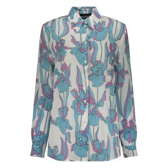 Moschino Shirts, female, Multicolor, Size: M Printed Silk Twill Shirt