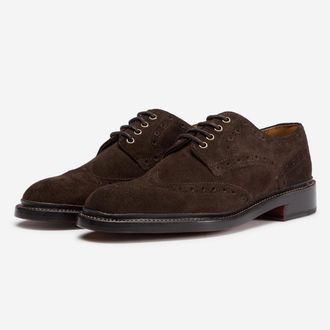 Oliver Sweeney Mens Calf Suede Derby Brogues - Brown - Size UK 8.5