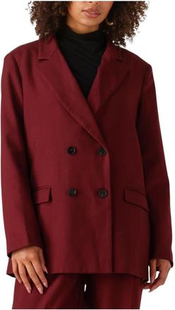 Notre-V Bordeaux Blazer voor Stijlvolle Vrouwen - Dames - Blazers - Rood - S - Polyester - Jassen