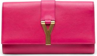 Saint Laurent Pre-owned Clutches, female, Pink, Size: ONE SIZE Pre-owned Leather Clutch