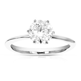 Vir Jewels 1 cttw Lab Grown Diamond Engagement Solitaire Ring in 14K White Gold For Women
