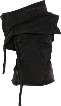 Ottolinger Denim blouse met gedrapeerde kraag - Grijs